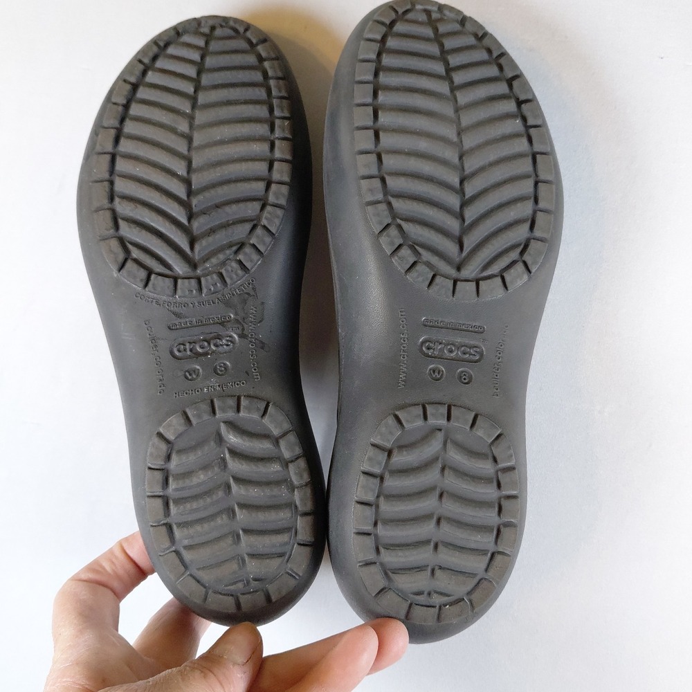 Crocs Kadee Ballet Flats Mary Jane Women's 8 Closed Toe Slingback Black EUC - Picture 3 of 9